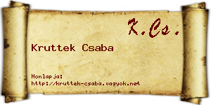 Kruttek Csaba névjegykártya